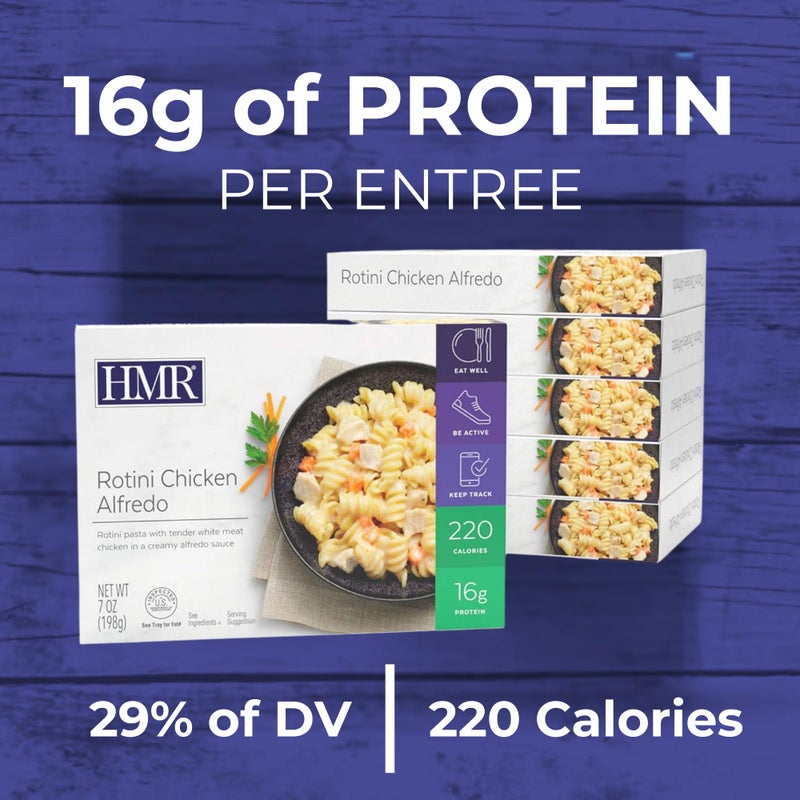 HMR Rotini Chicken Alfredo Entrée | Pre-packaged Lunch or Dinner to Support Healthy Eating | Ready to Eat | 16g of Protein | Low Calorie Food | 7oz Serving per Meal | Pack of 6 - Image 4